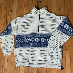 Big Chill Men's Cream and Blue Zip Up Sweater